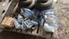 Pallet w/ asst&rsquo;d cultivator shovel nuts and bolts, Asst&rsquo;d nuts and bolts and nails, sieve bushings, (7) asst&rsquo;d sized tires - 2