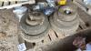 Pallet w/ asst&rsquo;d cultivator shovel nuts and bolts, Asst&rsquo;d nuts and bolts and nails, sieve bushings, (7) asst&rsquo;d sized tires - 3