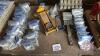 Pallet w/ asst&rsquo;d bolts and washers (5/16&rdquo; &ndash; 7/16&rdquo; &ndash; 9/16&rdquo;) various lengths, floor jack, hacksaw, (4) drill bit indexes w/ drill bits, small rotary nut and bolt assortment