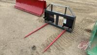 Land honor 2 prong bale fork skid steer mount, H46