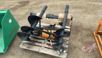 Post hole auger w/ 18" and 12" bits skid steer mount, H46
