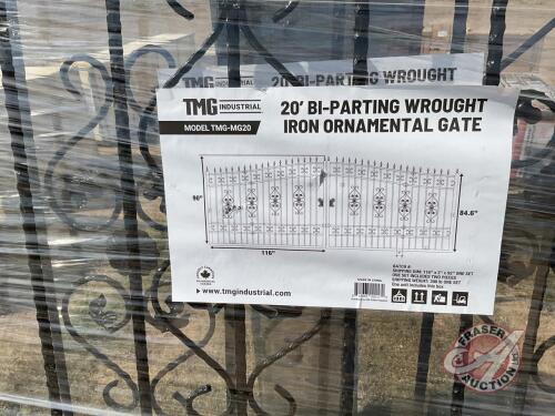 TMG StanForge-MG20 20-ft Bi-Parting Deluxe Wrought Iron Ornamental Gate, H38