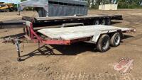 14' Tandem walking axle flat deck bumper hitch utility trailer, **NO TOD** H76