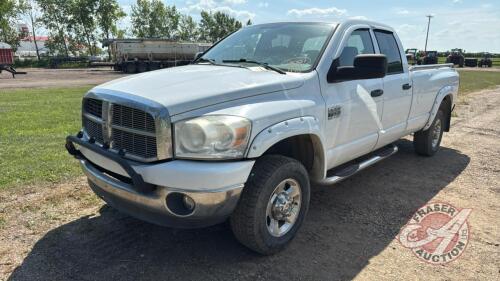 2007 Dodge Ram 2500 SLT Heavy Duty Quad cab, 378,782 showing, VIN# 3D7KS28C67G702753, OWNER: Lonnie D Studer, Seller: Fraser Auction Service Ltd _____________________________________ H48 ***Key and TOD***