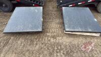 Set of 4' fold down ramps off of a precision trailer, H189