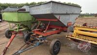 Kendon galvanized gravity box on 4-wheel farm wagon, H152