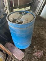 poly barrel and (3) mineral tubs