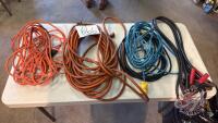 Extension cord and booster cables