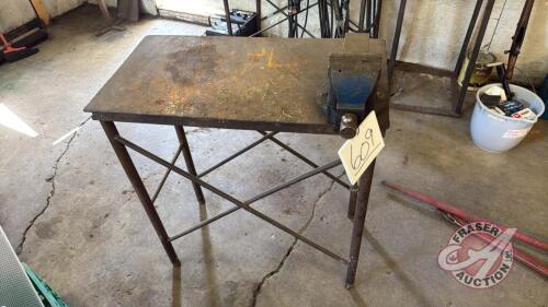 30&rdquo;x16&rdquo; metal shop table