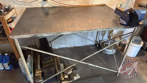 60&rdquo;x38&rdquo; metal shop bench