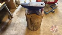 Record A55 anvil mounted on stump