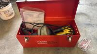 Rigid pipe and drain cleaner in toolbox