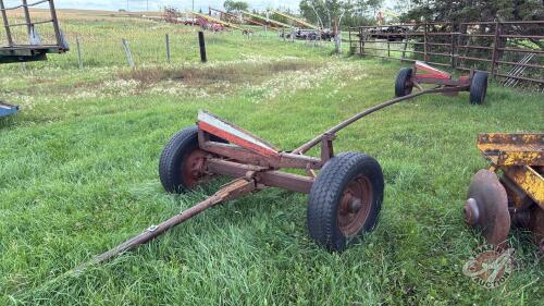 4-wheel farm wagon converted to header transport