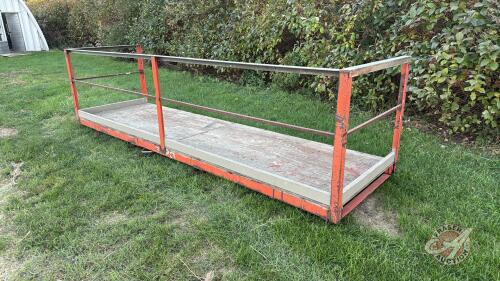 Pallet fork mount workstation man lift cage