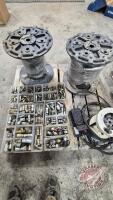 Hydraulic hose crimper, 4 full sets of dies, 2 rolls of new hose, misc ends