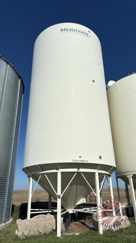 Bin #16 7500 bu Meridian Grain Max Hooper Bottom Bin, s/n 62201508-52609 (Damaged, see pictures)