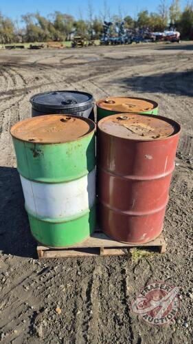 4 empty oil barrels 3 steel, 1 poly