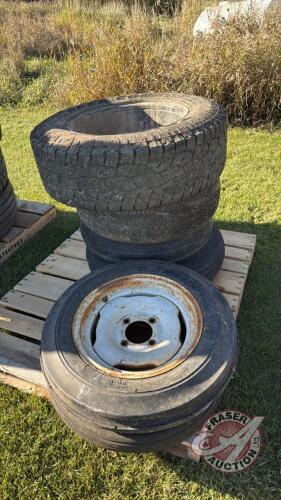 Pallet of assorted implement tires