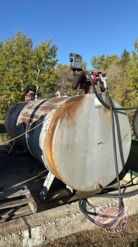 1000gal fuel tank with Fill-Rite FR700V 115v 20GPM pump