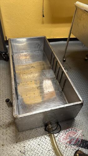 Jacketed S/S honey sump with baffles, and 110-volt heater (48&rdquo;L x 21&rdquo;W x 10&rdquo;H)