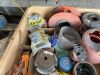 *pallet of electric fencing items: insulators, electric twine, baler twine, gate springs, ratchet tighteners, tags, misc - 3