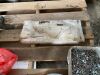 *Pallet of misc: fuel nozzle, cable clamps, bin bolts, nails, NH3 valve, folding table legs (New), metal cladding screws, misc bolts - 6