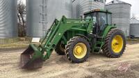 John Deere 7810 MWFD tractor with JD 840 SL loader s/n 005095