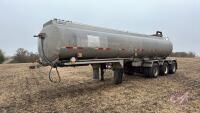 1980 Hutchinson triple axle aluminum tanker trailer, VIN# 807407S, OWNER: GEORGE ROELS FARMS LTD, SELLER: FRASER AUCTION__________________________________________*TOD*