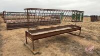 10&rsquo; metal feed trough with hay rack