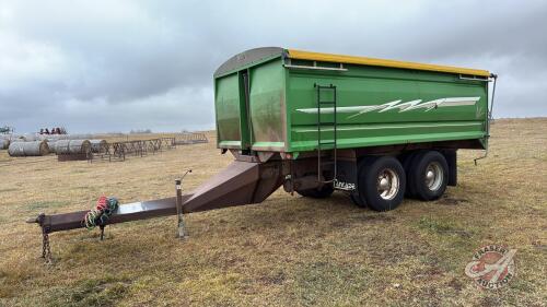 18&rsquo; Cancade End Dump tandem axle pup trailer, VIN# Homemade, OWNER: Alfred J Green , SELLER: FRASER AUC TION LTD___________________________