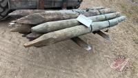 K35. Assorted fence posts (