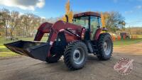 K50. CaseIH MX120 MFWD tractor w buhler/allied 2795 loader s/n JJA0118423