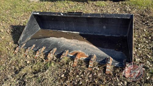 84&rdquo; HLA tooth digging bucket skid steer mount s/n 24LA65903