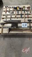 Heavy anvil. Picks and various hammers (Pallet UU)