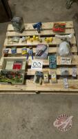 All new items.. Electrical plugs, electrical testing kit, fiberglass repair kit, pressure sprayer, by flashlight, trailer electrical plug. (Pallet OO)