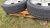 Used Uniroyal Tiger Paw P215/60R17 tires on Dodge 5-bolt rims - 5