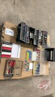 Assortment of automotive wiring components. Shrink tube, connectors, stripping tools, ect (Pallet K)