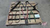 Hand post pounder, wire stretchers, 2x Cable/bolt cutters, 3x gate fasteners (XXX)