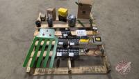 John Deere header fingers, skit plates, John Deere electrical plugs, various John Deere oil filters, (RRR)