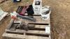 Pallet of toolbox trays, welding clamps, leaf blower, and c clamps Pallet O