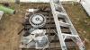 Pallet of lightening rods, metal screws, hub caps, and receiver hitch Pallet K - 2