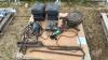 Pallet of grinders, chain hoist swivel vice and leg vice Pallet J