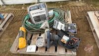 Pallet of LED lights, heat bulbs, brad nailer and garden hose Pallet H