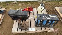 Pallet of drill press, filtration system and yard sprayer Pallet F