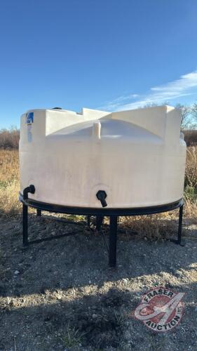 Ace Roto-Mold 800-gal cone bottom poly tank on stand