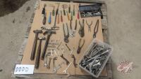 Assortment of wrenches, hammers, screw drivers, sockets and plyers- DDDD