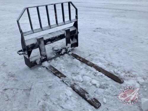 K97. 48" John Deere skid steer mount pallet forks