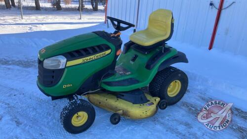 K91. 2017 John Deere D155 Riding Lawn Mower