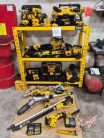 DeWalt cordless tool lot with DeWalt shelving unit (KKK)
