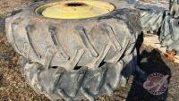 K129. Firestone 18.4-38 Tractor Tires and 9 bolt rims